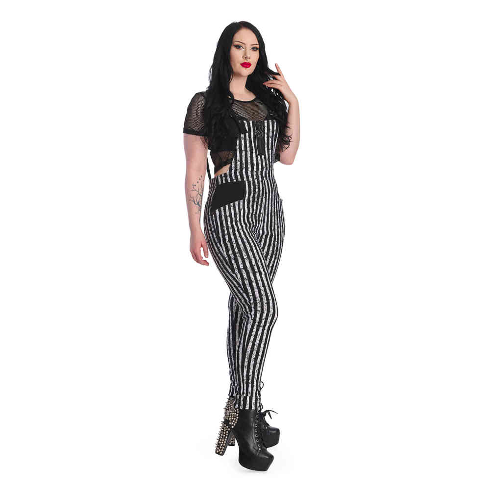 Banned - Spooky Nightwalks Jumpsuit - Schwarz/Weiß